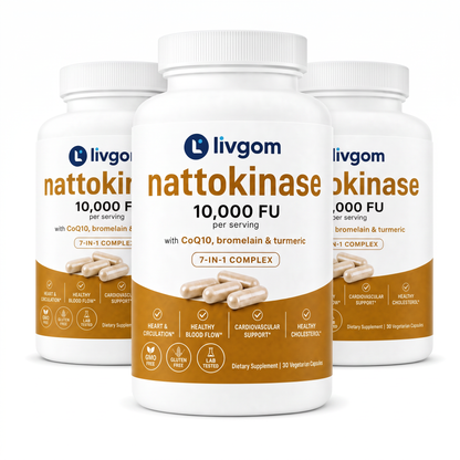 Three bottles of Livgom Nattokinase 10,000 FU