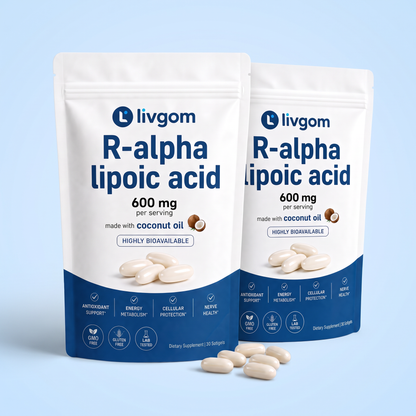 Two pouches of Livgom R-Alpha Lipoic Acid 600mg